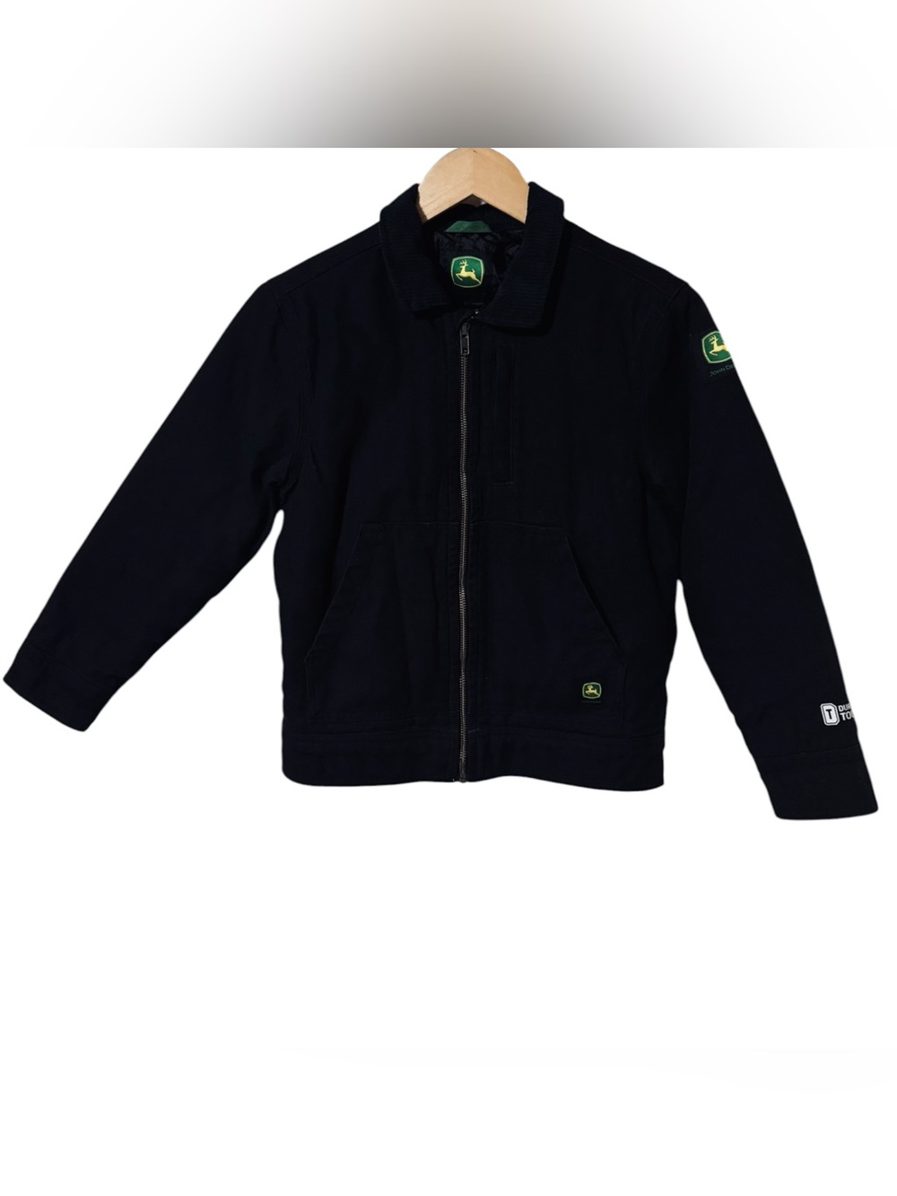 JOHN DEERE Tractor Jacket Coat Durable Tough Full Zip Pockets Logo Lined Boys 8